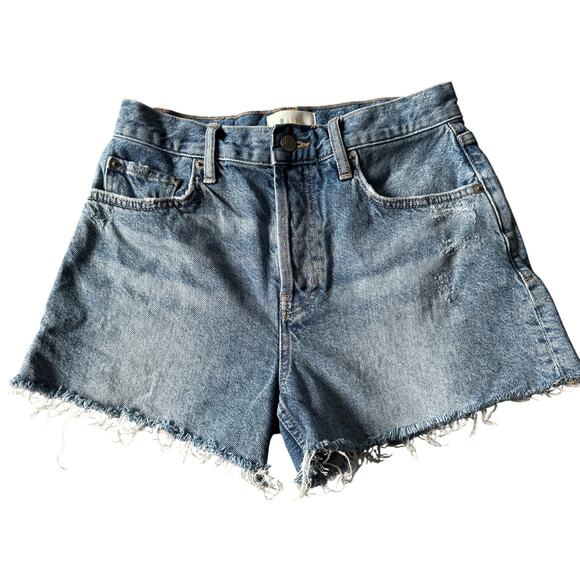 Rails The Fairfax Shorts Women 26 Blue Denim High Rise Raw Hem Button Fly Casual - Picture 1 of 9